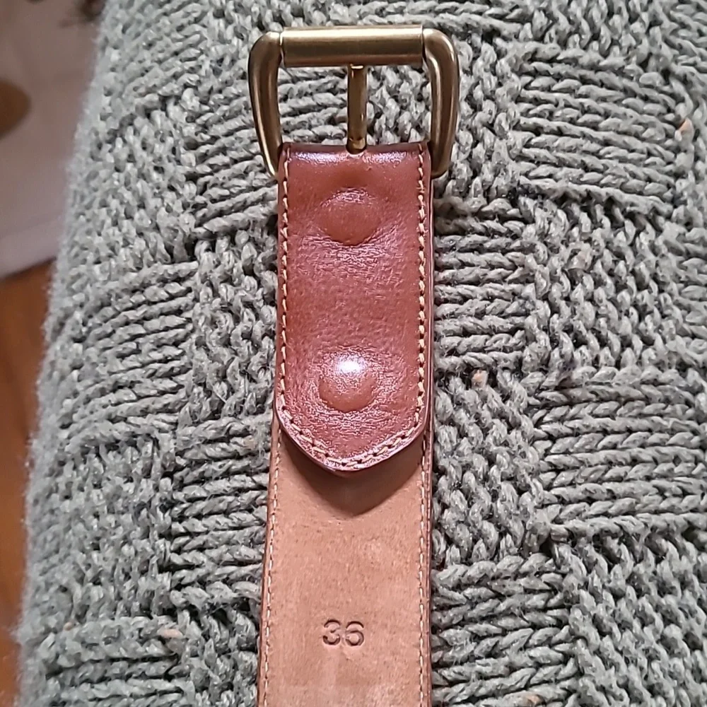 W.Kleinberg Brown Leather Belt, Sz 36, unisex, NWOT